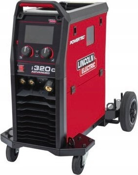 Aparat saldimi MIG MAG Lincoln Powertec I320C Advanced Pack, inverter, me pishtar ProMig 300, i kuq