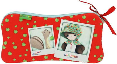 Etui neopreni Santoro An Apple A Day, kompakt, mbyllje me zinxhir, shumëngjyrësh