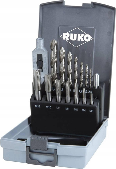 Set tapa CNC Ruko 245004RO, 15 pjesë, HSS, për çelik aliazh dhe joaliazh