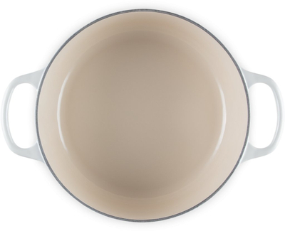 Tenxhere gize Le Creuset Signature Round Dutch Oven, 4.5L, me smalt, e bardhë Meringue