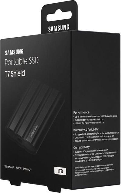 Disk i jashtëm Samsung T7 Shield, 1TB, i zi