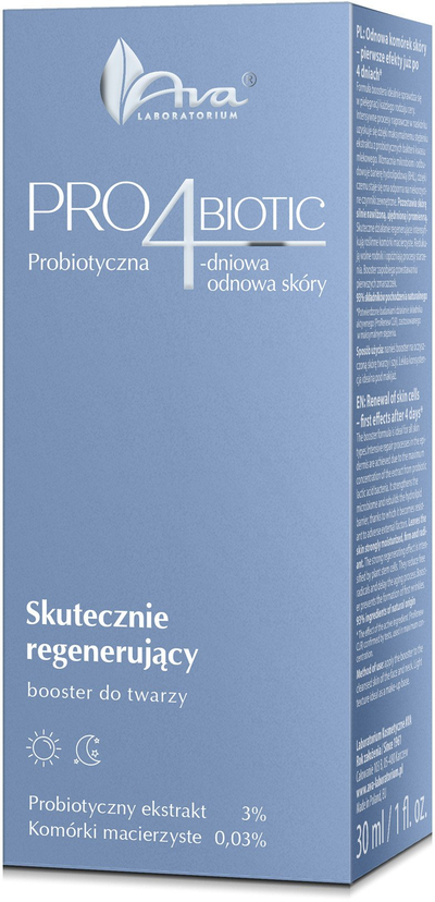 Серум за лице Ava Pro4biotic Effective Regenerating Face Booster, регенерирачки, за сите типови кожа