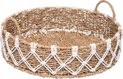 Tabaka dekorative Atmosphera Palm, Ø 38.5 cm, kafe me të bardhë
