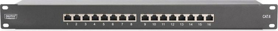 Patch panel rrjeti Digitus CAT 6 Class E, 16 porta, 19", i zi