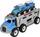 Lodër kamion policie Mega Creative 524200, set me kamion transportues dhe makina, plastikë, blu gri