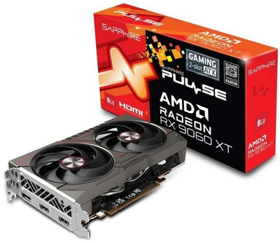 Kартичка графичка Sapphire Radeon RX 9060 XT Pulse, 8GB GDDR6, Gaming OC, црна