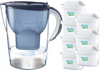 Shishe filtruese uji BRITA Marella XL, 3.5L, 4 filtra MAXTRA PRO, blu