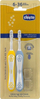 Set furçash dhëmbësh për kalamaj Chicco Toothbrush Set 6-36m, set 2 copë, fije të buta, indigo mustard