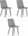 Set karrigesh Elegant Table Ergonomic, 3 copë, kadife, gri