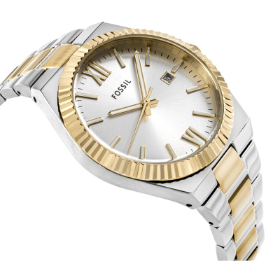 Ora dore Fossil Scarlette ES5259, çelik inox, quartz, argjendtë ari