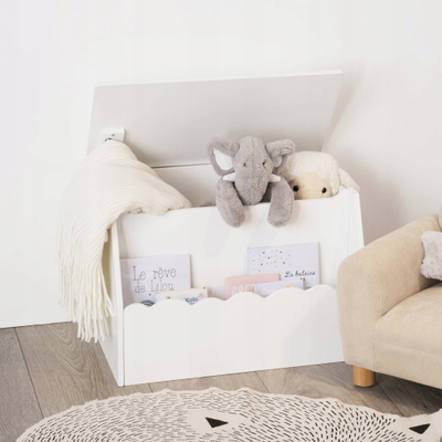Рафт-кутија за играчки Atmosphera for Kids, MDF и дрво PINE, бела