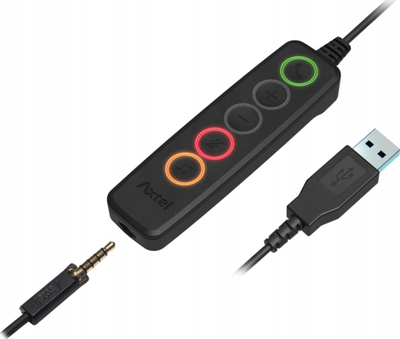 Kufje Axtel V28-35UCD stereo për punë, me mikrofon, USB dhe 3.5 mm, të zeza