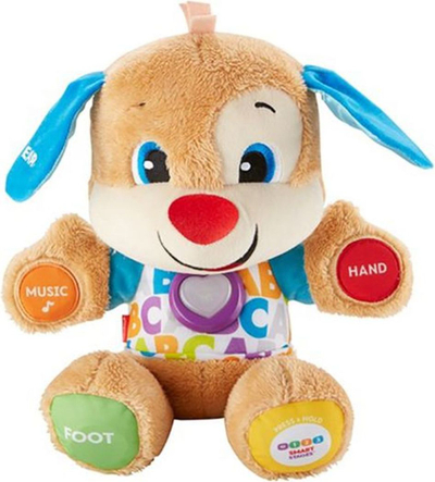 Lodër edukative Fisher-Price Laugh &amp; Learn Puppy, qenush pelushi me muzikë edhe drita, me ngjyra nga të gjitha