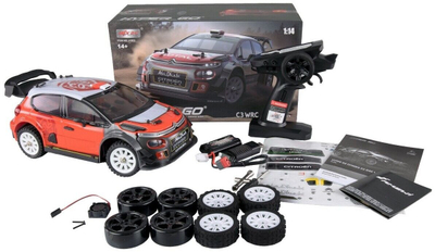 RC автомобил Amewi Hyper Go Citroen C3 WRC, 1:14, безчеткест, црно црвен