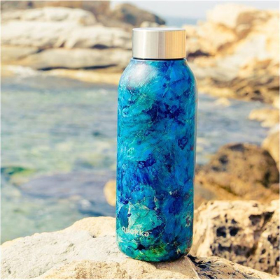 Shishe uji Quokka Solid Rock, çelik inox, 510 ml, blu mermeri