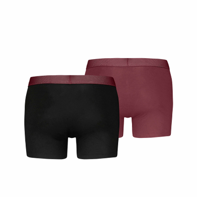 Машки боксерки Puma Mesh Waistband Boxers 2P, памук, сет 2 парчиња, црна црвена