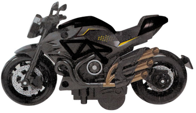 Lodër motor për montim Metal Model 1:14, pjesë metalike, DIY, e zezë me xixa të arta