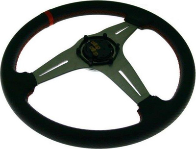 Timon sportiv MTuning Steering Wheel Pro 350mm, offset 20mm, karbon i kuq