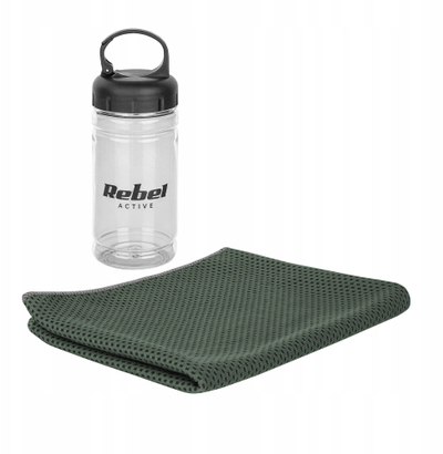 Peshqir ftohës sportiv Rebel Active RBA3501, 30x80 cm, jeshil i errët