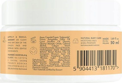Krem fytyre për bebe Natural Baby Care, 50 ml, pa erë