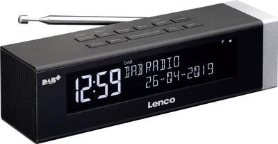 Radio-alarma Lenco CR-630BK, DAB / DAB Plus / FM, ekran LCD, e zezë