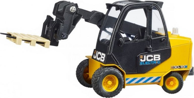 Lodër kamion Bruder JCB Teletruk 02512, ngarkues teleskopik, me paletë, i verdhë