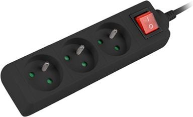 Zgjatëse Lanberg PS1-03E-0150-BK, 3 fole, kabllo 1.5 m, e zezë