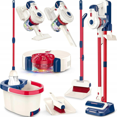 Set pastrimi lodër Sanitary Ware, 8 në 1, me fshesë me korrent dhe robot pastrues, shumëngjyrësh