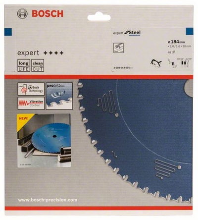 Teh rrethor Bosch Expert Metal 184mm, 48 dhëmbë, 20mm