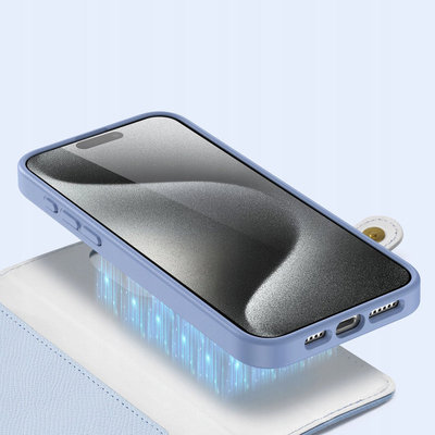 Навлака за телефон Dux Ducis Lawa, за iPhone 15 Pro, кожа, сина