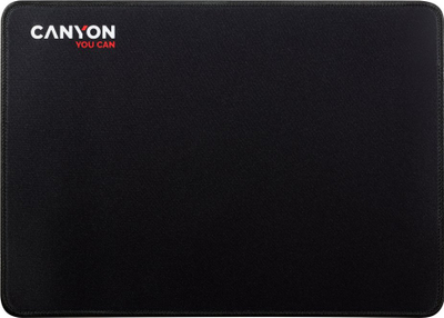Mousepad gaming Canyon CNE-CMP4, sipërfaqe stofi e lëmuar, bazë kundër rrëshqitjes, i zi