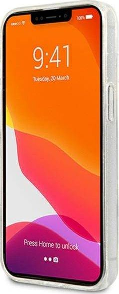 Këllëf telefoni Guess Hard Cover Big 4G, TPU, me shkëlqim, transparent për iPhone 13 Mini