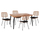 Set tavolinë 5-pjesësh ALLEGRA (HM10492), bezhë/ zezë
