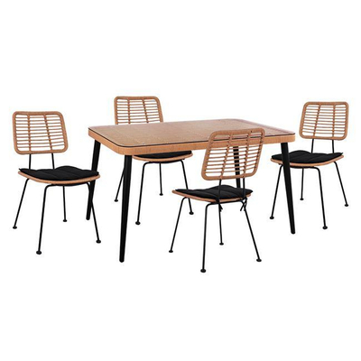 Set tavolinë 5-pjesësh ALLEGRA (HM10492), bezhë/ zezë