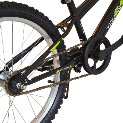 Biçikletë për kalamaj Enero Young Rider 20", çelik, fren V-Brake, e zezë me jeshile