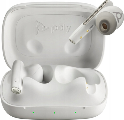 Kufje wireless Poly Voyager Free 60 UC, Bluetooth, me adapter USB A, e bardhë