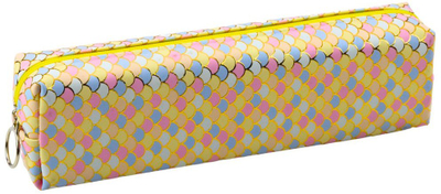 Kuti lapsash School Mermaid Scales, organizuese, 21x6cm, me zinxhir të verdhë