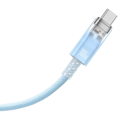 Kabllo USB C Baseus Explorer, Type C në Type C, 100W, 2m, blu