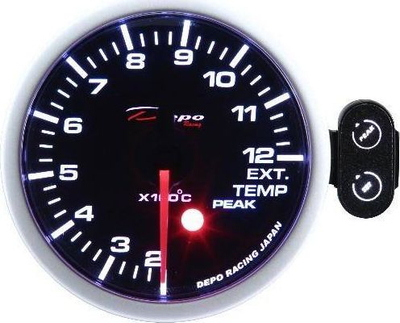 Matës temperature shkarkimi Depo PK, 52mm, me dritë të bardhë dhe qelibar