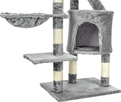 Кула за гребење за мачки Cat Scratcher, 120cm, повеќекатна, сива