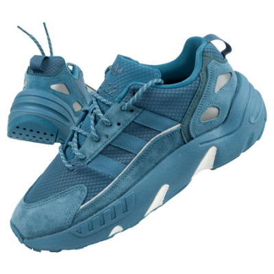 Patika ADIDAS ORIGINALS ZX 22, lëkurë dhe mesh, blu gri e bardhë