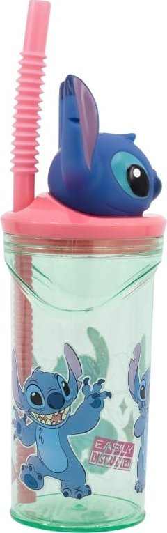Gotë për kalamoj Stitch 3D Figurine Cup, me pipëz, 360ml, shumëngjyrëshe