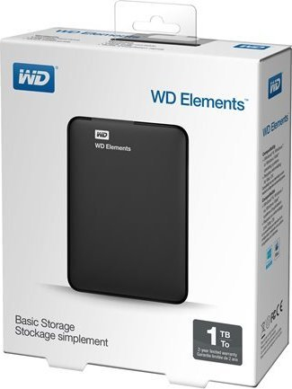 Hard disk i jashtëm WD Elements Portable, 1TB, USB 3.0, i zi
