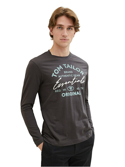 Bluzë Tom Tailor Regular Fit, e hirtë