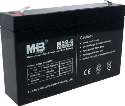 Bateri plumbi PowerWalker MHB MS9-6, 6V, 9Ah, e zezë