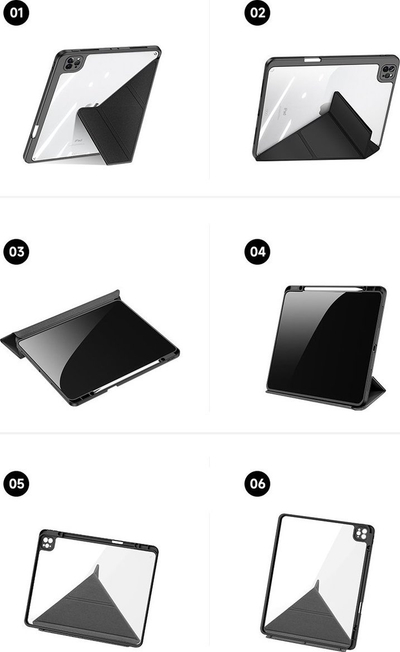 Mbulesë tablet Dux Ducis Magi për iPad Pro 12.9, 2018 2020 2021, funksion stand, e zezë