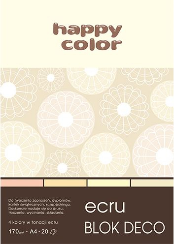 Letra dekoruese Happy Color Deco Block HA37171520-092, A5, 20 copë, ecru