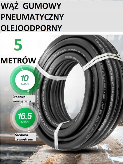 Zorrë gome Rockforce, 10mm, 5m, e përforcuar rezistente ndaj vajit