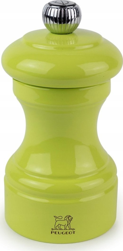 Mulli për piper Peugeot Bistro, mekanizëm çeliku, dru, jeshile pistachio