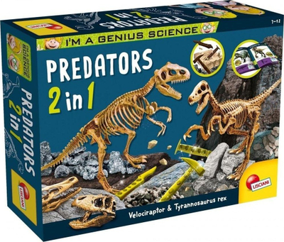 Set edukativ Lisciani Im Genius Predators 2in1, skelete dinozaurësh, për fëmijë